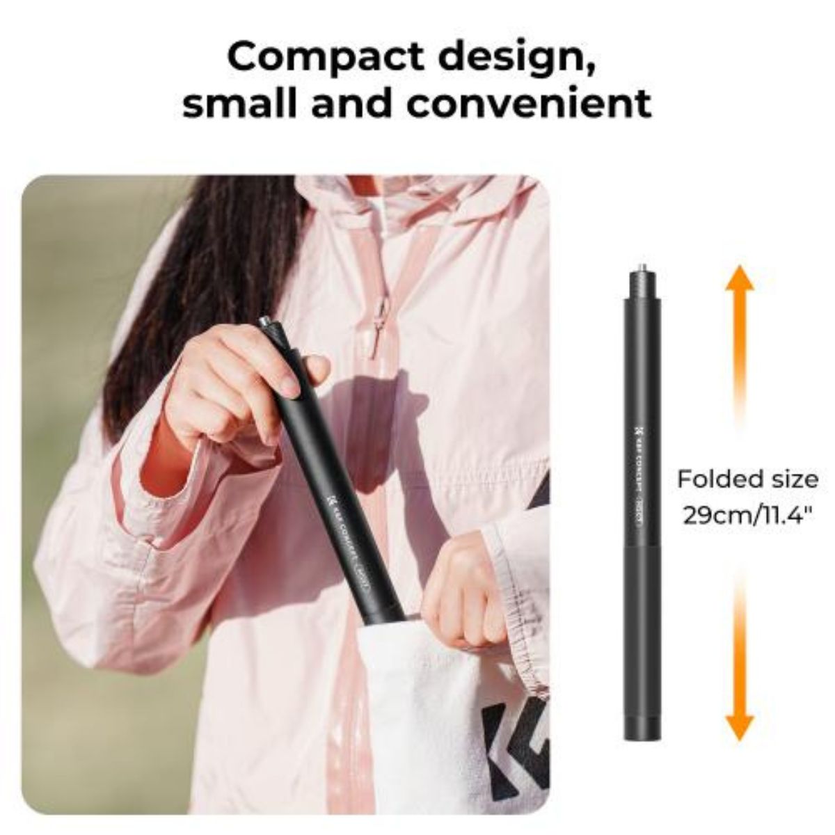 K&F Concept MS07 16m / 60 inch Adjustable Extension Pole Stick for Insta360 GoPro DJI Osmo Action Camera & Mobile Phone Holder
