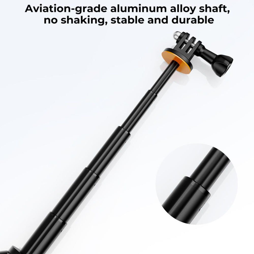 K&F Concept MS03 13" Pocket-Sized Retractable Selfie Stick Tripod for GoPro Hero, Insta360, DJI Osmo Action Cameras - Black Orange | KF09-133V1