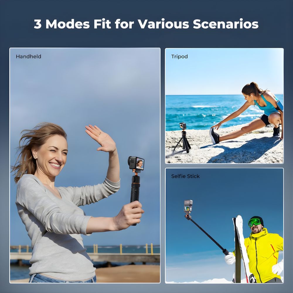 K&F Concept 2-in-1 Magnetic Quick Release Tripod Selfie Stick for Osmo Nano & Action 6