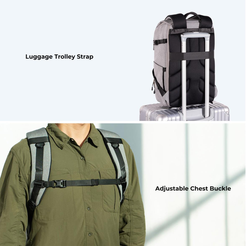 K&F Concept Beta 22L Professional Photography Camera Backpack Bag with 15" Laptop Computer Compartment, Rain Cover, Large Storage for Tripod, Lens, Flash, Battery Charger, Video Light, DJI Drone, Digital Mirrorless, DSLR - Nature Wander 11 | Black, Gray