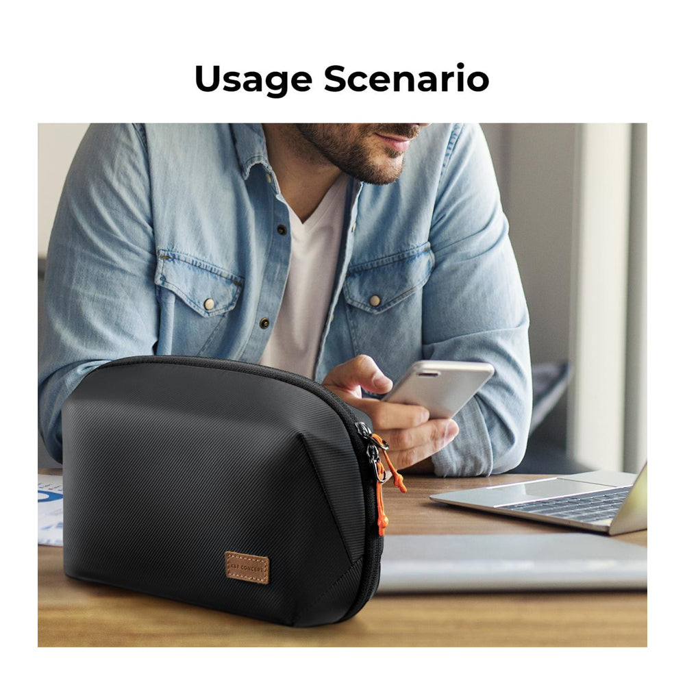 K&F Concept 4L Water-Resistant Large Nylon Hand Carry Storage Bag Case Pouch with Built-in Divider for Power Adapter, Charging Data Cables, Powerbank, Electronics & Accessories, Cosmetics & Grooming | KF13-130