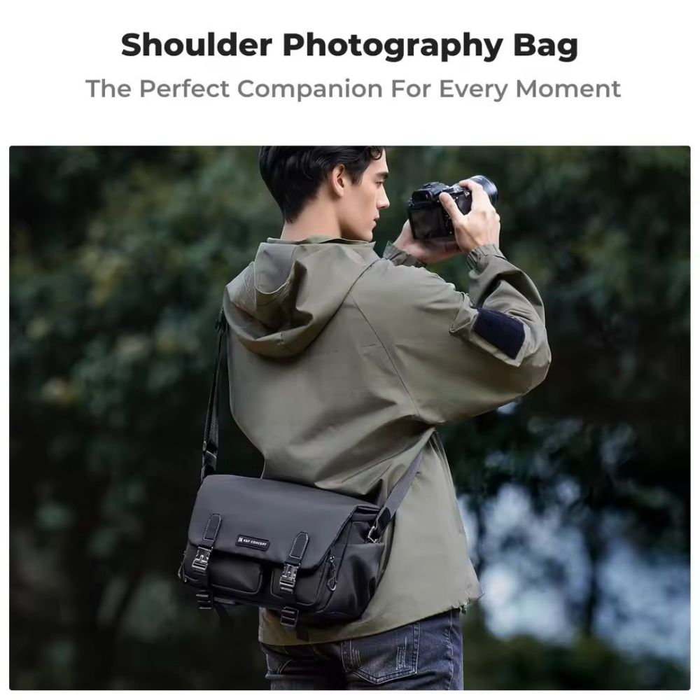 K&F Concept 10L Urban Wander Crossbody Shoulder Sling Camera Bag w/ Magnetic Quick Access, Waterproof Design, Adjustable Dividers, Front and Mesh Pockets for Mirrorless, Lenses, Drones, Action Cameras & Acessories - Travel and Photography