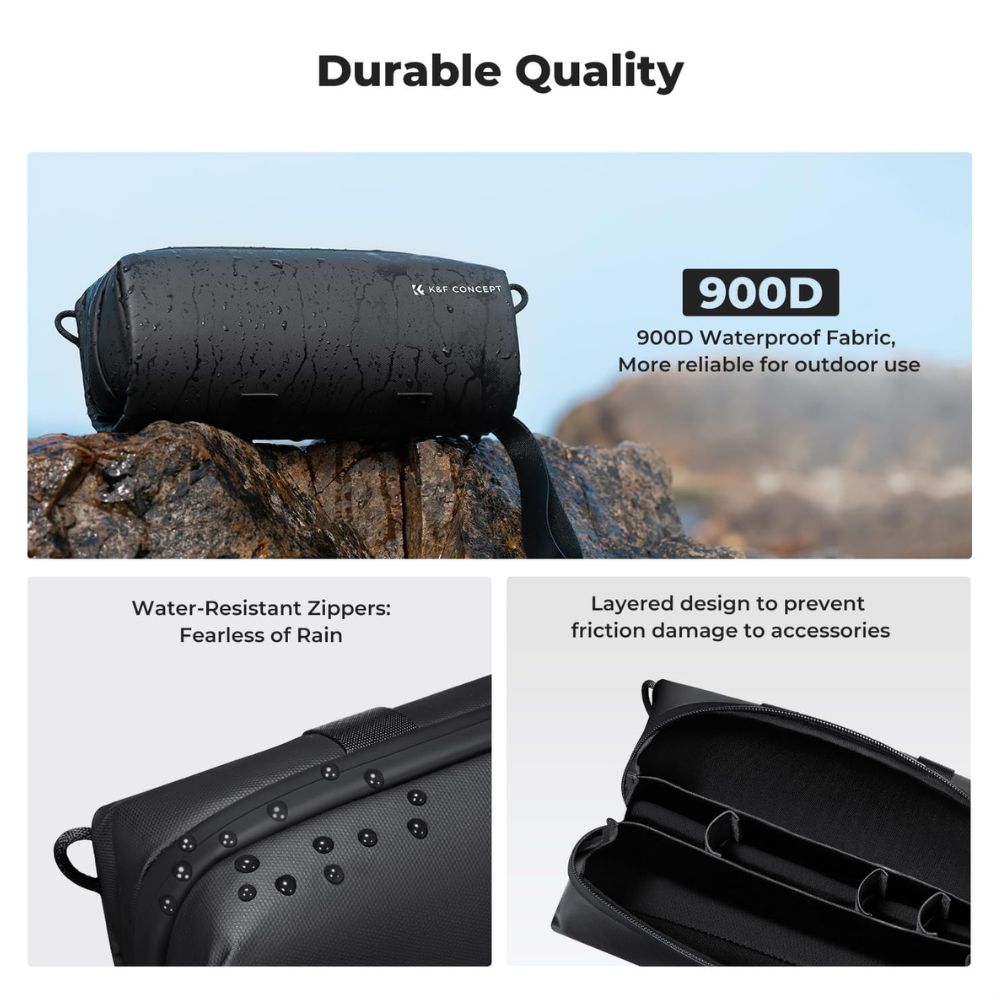 K&F Concept Portable Carrying Pouch Bag for DJI Osmo Pocket 3 Camera and Accessories with Large Capacity, Elastic Compartments, Waterproof Design, and Wrist Strap – Ideal for Photography, Vlogging, Travel | JG Superstore