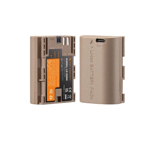 K&F Concept LP-E6NH Rechargeable Li-ion Battery Pack 2250mAh 7.2V with USB Type C Direct Charging Function for Canon EOS 90D/80D/70D/5D Mark II, III, IV/5DS SR/6D/6D Mark II DSLR Camera (1 Pack) | KF28-0022