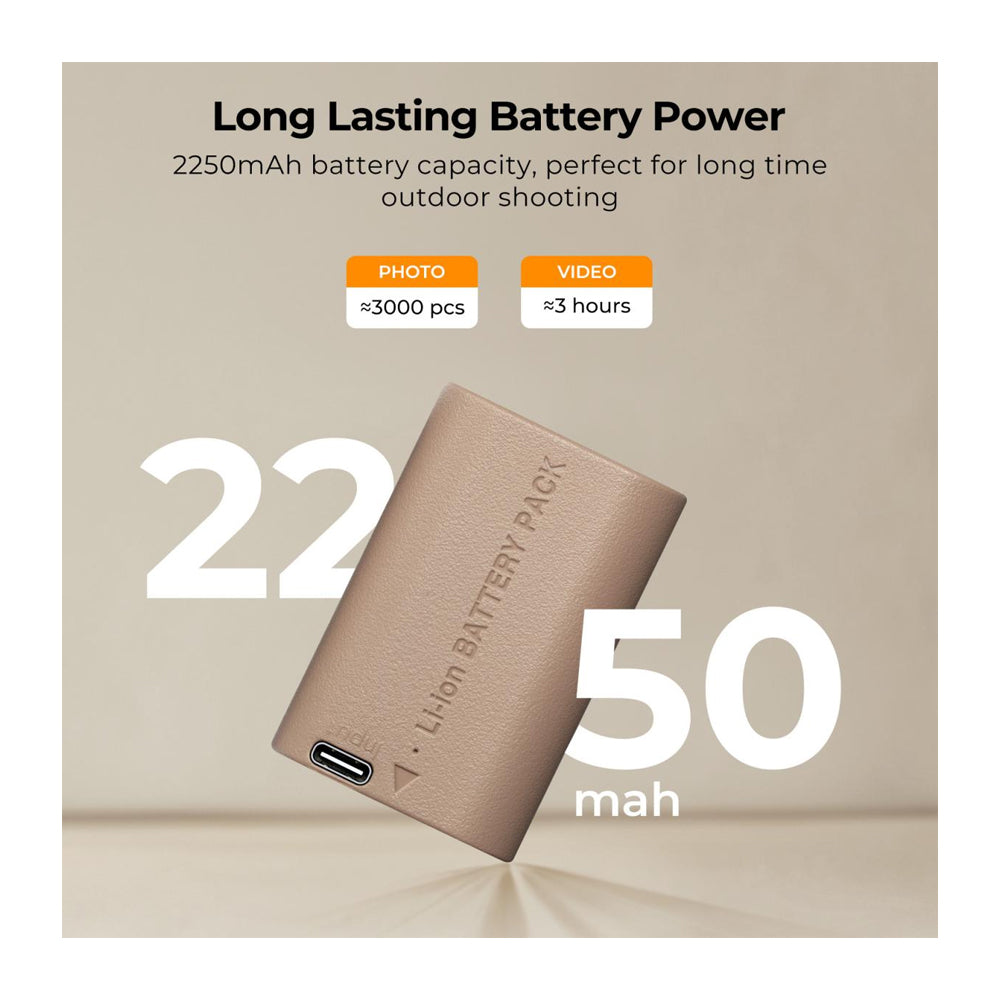 K&F Concept LP-E6NH Rechargeable Li-ion Battery Pack 2250mAh 7.2V with USB Type C Direct Charging Function for Canon EOS 90D/80D/70D/5D Mark II, III, IV/5DS SR/6D/6D Mark II DSLR Camera (1 Pack) | KF28-0022