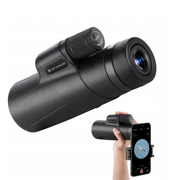 K&F Concept 10x42 Portable HD Waterproof Monocular Telescope with Fully Multi-Coated BAK-4 Prism Lens, Easy Focus and Lanyard for Outdoor Sports Hunting Hiking Camping Travel Photography - Black