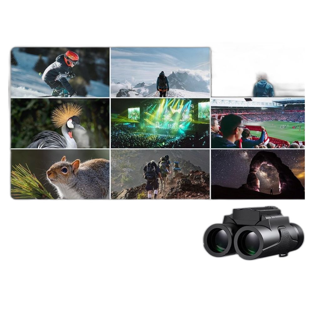 K&F Concept 8x25 Portable HD Waterproof Binoculars with Fully Multi-Coated BAK-4 Prism Lens, Multi-Layer Coating, Ultra-Far Visibility, Easy Focus, and Lanyard - Black