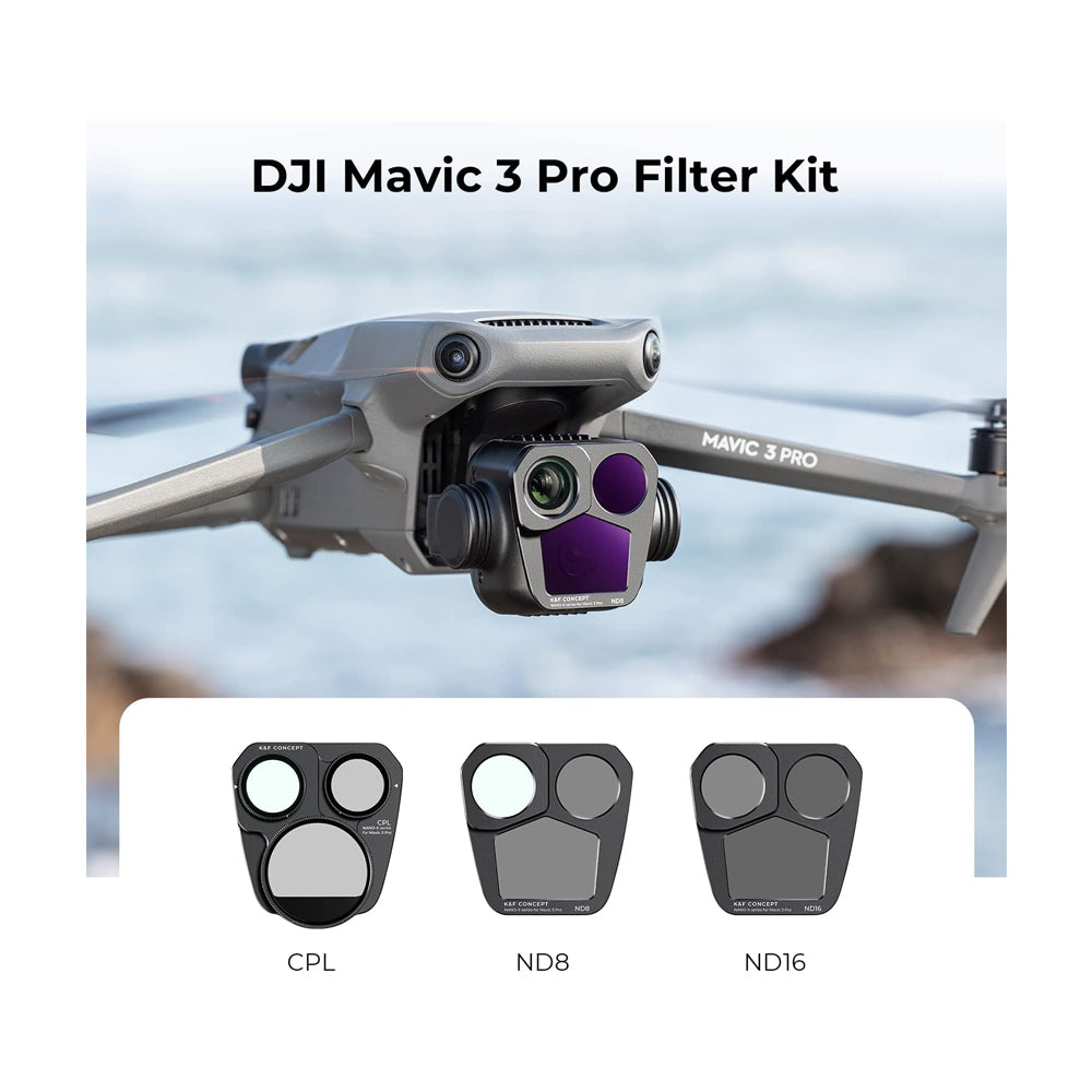 K&F Concept Nano-X Series DJI Mavic 3 Pro Neutral Density + Polarizing (CPL + ND8 + ND16) Optical Lens Filter Waterproof UHD MRC 28-Layer Nano-Coated | Aerial Drone Lens Filter