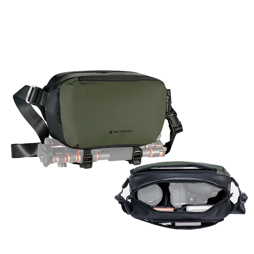 K&F Concept Alpha 12L/10L/4L Camera Shoulder Crossbody Sling Bag for Travel & Photography with Tripod Holder & Enough Storage for Cameras, Lenses, Drones, Smartphones, Tablets & Accessories - Sony FUJIFILM Canon Nikon Panasonic Lumix DJI