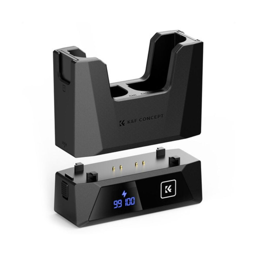 K&F Concept LP-E6 / LP-E6N / LP-E6NH 2-Pack 2600mAh Camera Batteries with Dual-Slot Detachable PD 18W Fast Charger Kit with LED Display, USB C Charging Cable and Port, SD Card Storage for Selected Canon Mirrrorless, DSLR Cameras and Camcorders