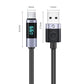 ORICO 1M 1.5M LDA2C Series USB-A Male to USB Type-C Male with PD 66W, 480Mbps Charging and Data Cable with LED Display and E Marker Chip for Smartphone | Black