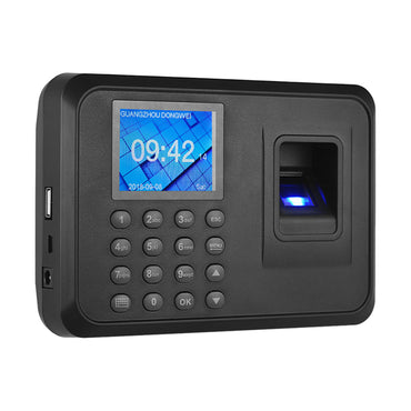 LogicOwl OJ-F01 FP Attendance Biometric Time Logger with Fingerprint and PIN Passcode Entry, Built-In 2.4 Inch TFT LCD Display and Direct Reports Export via USB 2.0 for Office Schedule Timekeeping