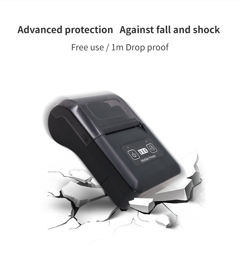 LogicOwl OJ-H20 Compact Thermal Receipt Printer with 90mm/sec High-Speed Printing, Bluetooth Connectivity, USB Charging & Data Transmission, Rechargeable Battery - POS System and Components