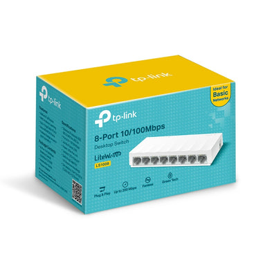 TP-Link LS1008 8-Port 10/100Mbps Desktop Switch Fanless Fast Ethernet RJ45 Network Switch Hub (Plug & Play) with Auto-Negotiation and Auto-MDI/MDIX Support TP LINK TPLINK