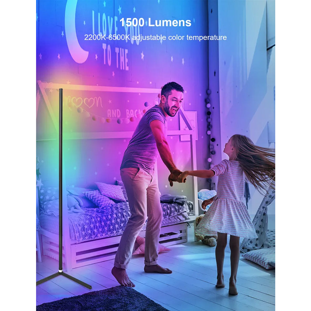 Luxceo F0102 RGB LED Corner Light Tube Stand Lamp with Remote and App Control - Photo & Video Studio Lighting