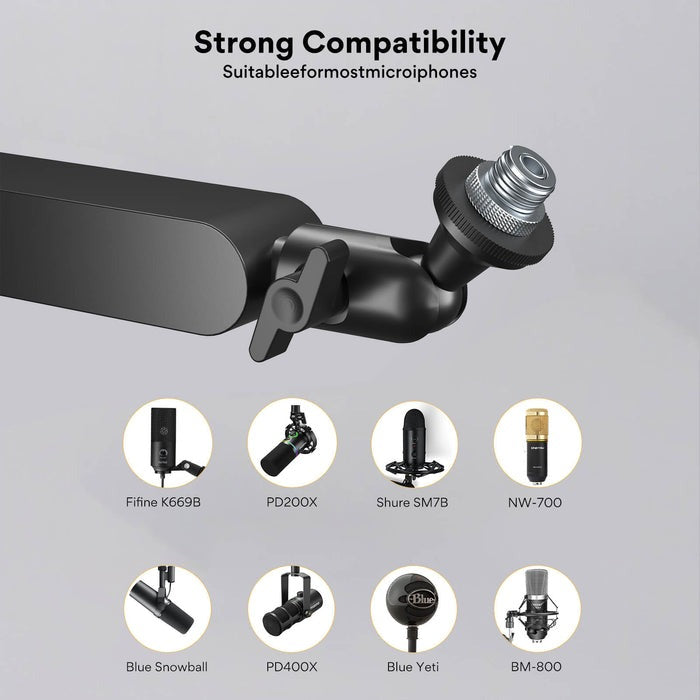 Maono BA92 Microphone Suspension Boom Arm Stand Aluminium Alloy 360 Degree Joint for Podcast, Vocal Studio Recording