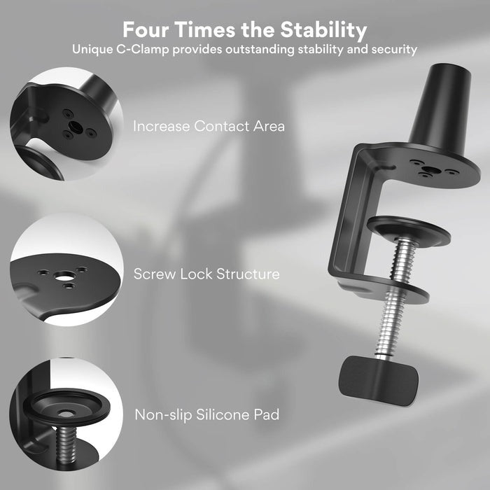 Maono BA92 Microphone Suspension Boom Arm Stand Aluminium Alloy 360 Degree Joint for Podcast, Vocal Studio Recording