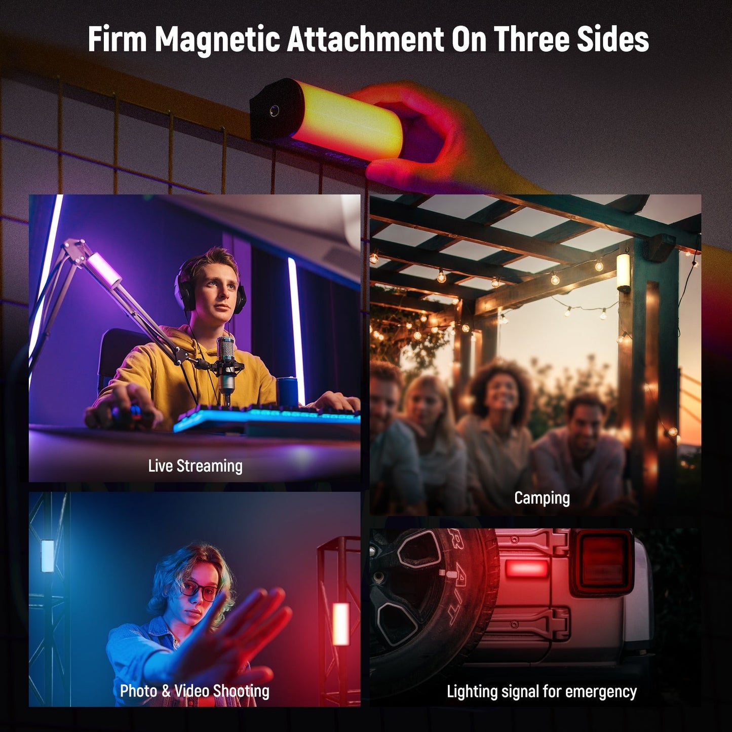 Neewer TL96RGB Stick Light Magnetic Handheld Wand with 2500-8500K, 360 Full RGB mini LED Video Light, 2500 mAh Rechargeable Battery