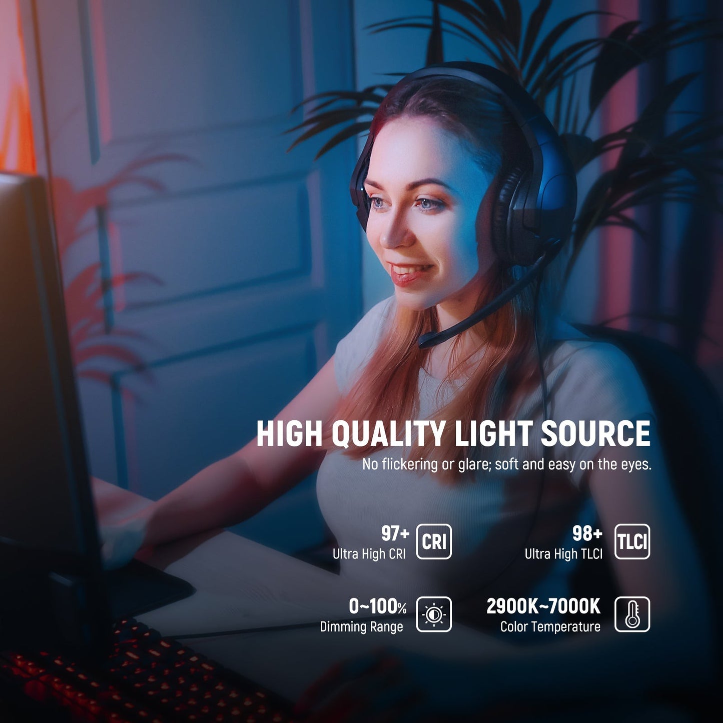 Neewer GL1 2800LM / GL1 C RGB 2900K-7000K Pro 15.5" Key Streaming LED Panel Light,  with Desk Clamp Compatible and Elgato Stream Deck, 2.4G PC/Mac iOS/Android APP Control, 18 Scenes for Gaming, Live Broadcast