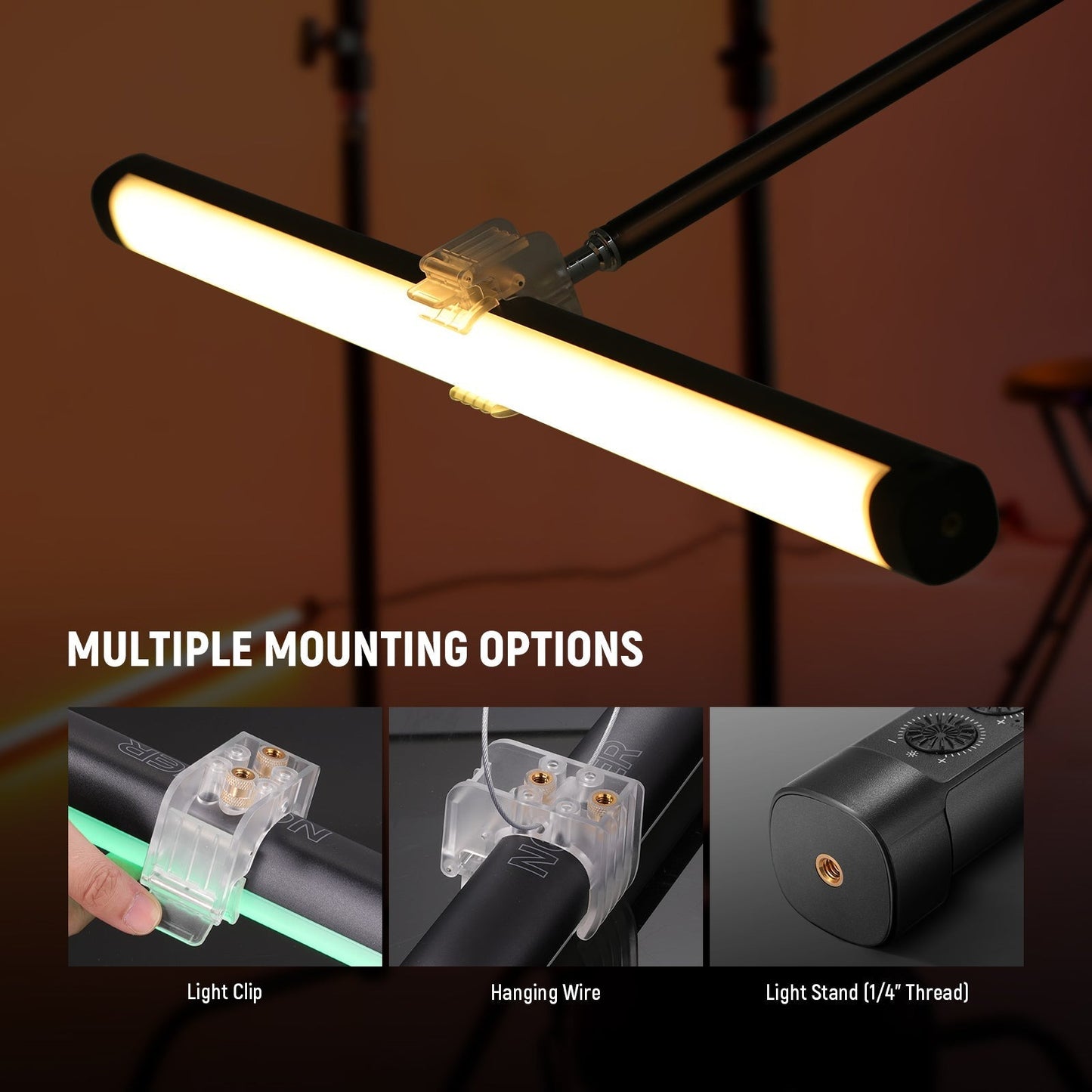 Neewer TL60 20W RGBCW Multifunctional Flowing Light Stick Tube with 2500K-10000K, 7 Pixel and 18 Special Effects, Rechargeable Battery 3000mAh