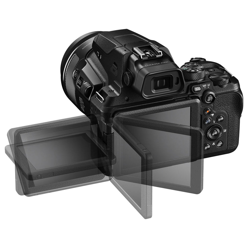 Nikon COOLPIX P950 Compact Digital Camera with Integrated NIKKOR 83x Optical Zoom 24-2000mm f/2.8-6.5 Lens with Vari-Angle LCD Monitor, 4K 30fps UHD Video Recording, 16MP 3" BSI CMOS Sensor, EXPEED Image Processor. Wi-Fi and Bluetooth