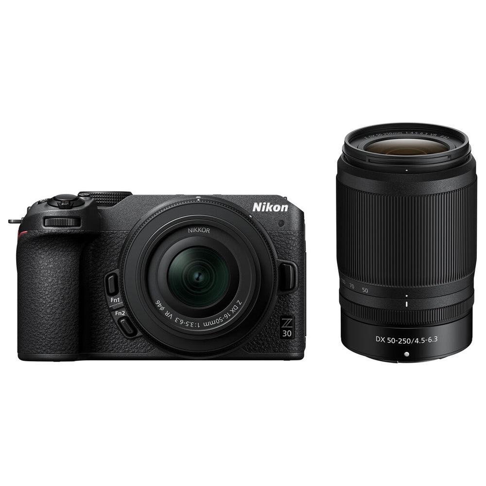Nikon Z Series Z30 Mirrorless Vlogging Camera with 20.9 Megapixel DX APS-C Format Sensor, 4K 30fps Video Recording and Streaming, and Eye and Face Detection Hybrid Autofocus - Kits Available