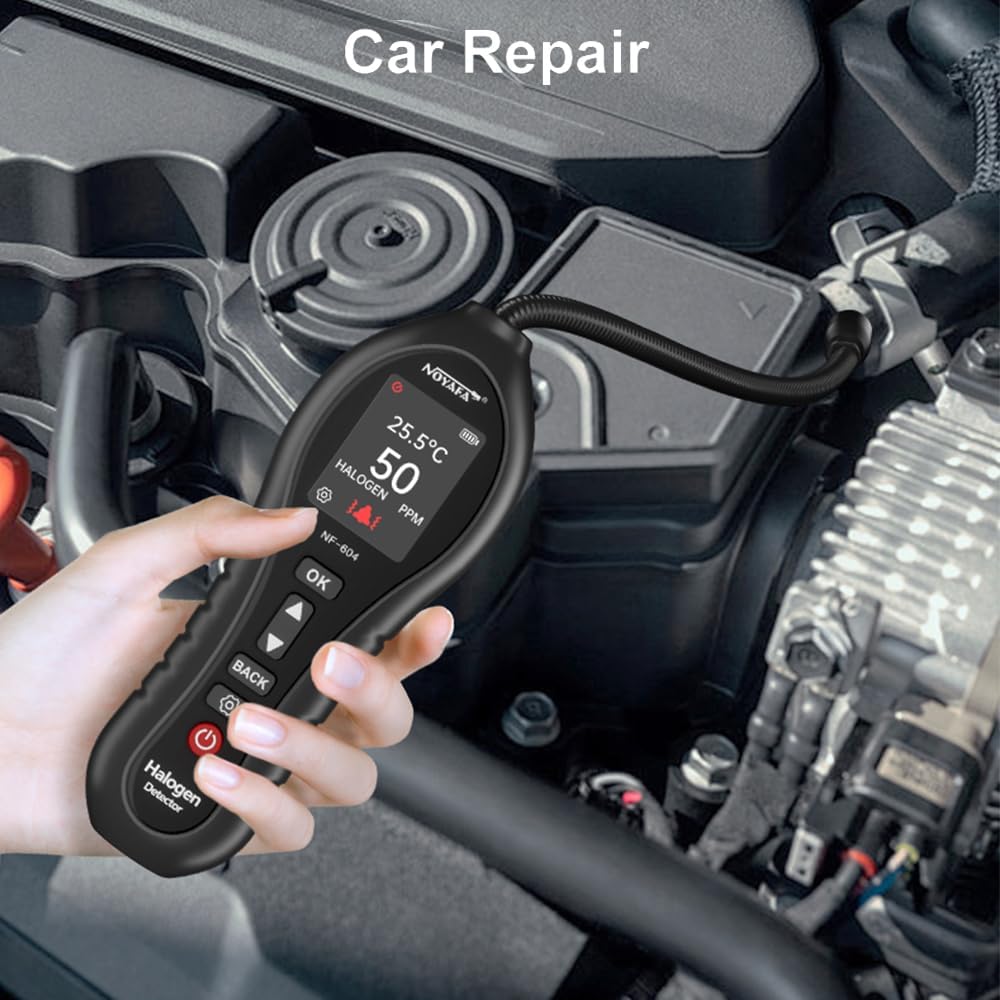 Noyafa NF-604 Halogen Gas Freon Leak Detector - Halogeted Refrigerant Tester with Flexible Gooseneck Probe for Air Conditioning, Car Repair, Appliances, Medical Equipment, and Gas Pipelines - Home Improvement and Industrial Tools