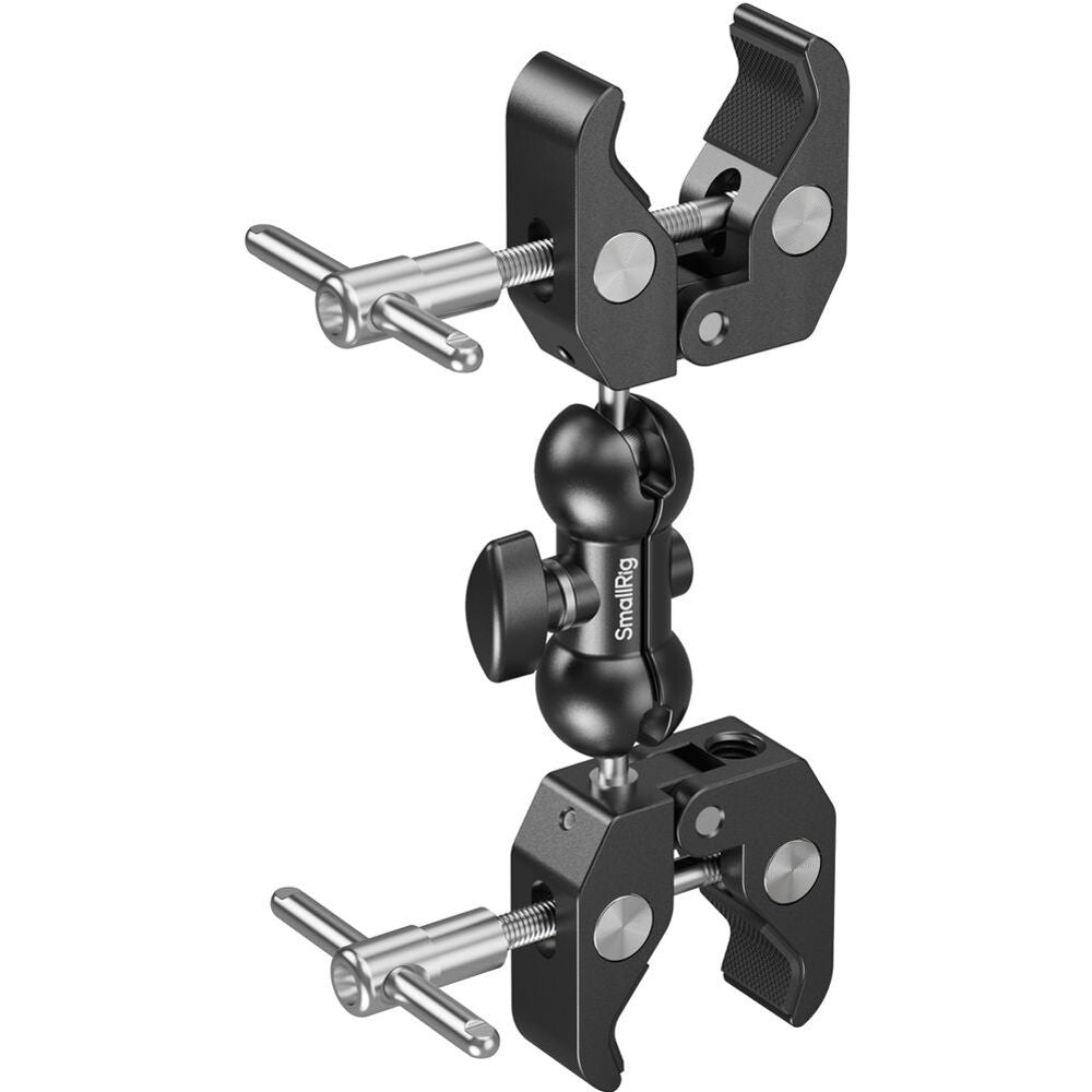 SmallRig Dual-Head Crab-Style Clamp with 360° Ball Head Magic Arm, Heavy-Duty Mount for Lights, Monitors & Accessories – 3.3 lb Load, Anti-Slip, Aluminum Alloy Build | 5331
