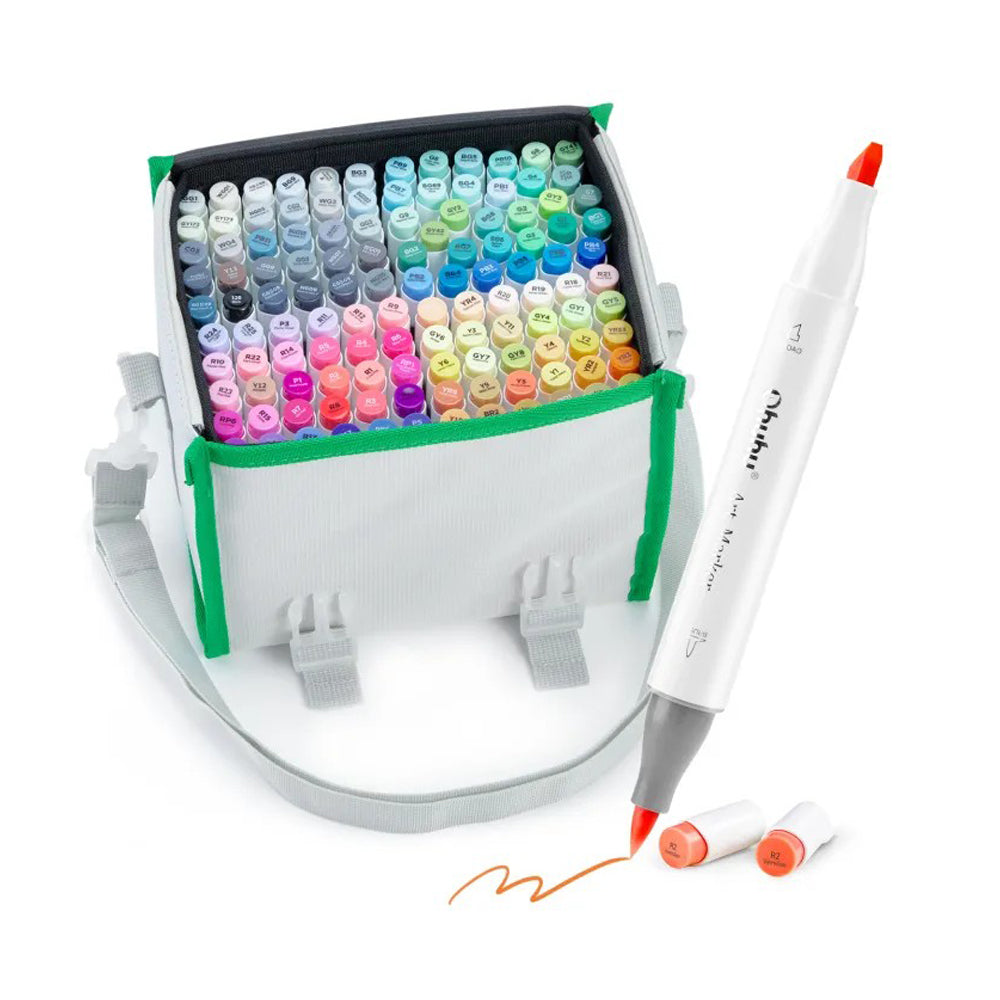 Ohuhu Dual Tip, 120-Color Sketch Marker, Alcohol-based Brush Markers Bonus  1 Blender 