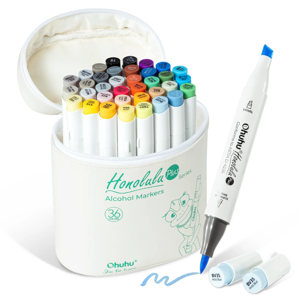 Ohuhu Honolulu Plus Series Alcohol Based Basic Colors with