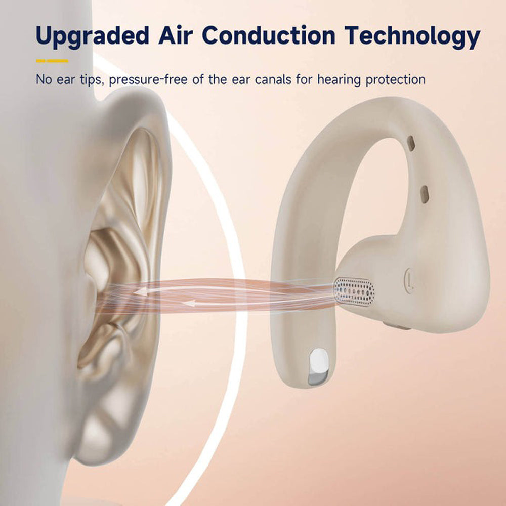 OpenRock Pro True Wireless Air Conduction Bluetooth 5.2 Sports Earbuds with 48 Hours of Battery Life, Noise Cancelling Microphone, Button Controls, Sweat and Dust Resistance, Open Ear Hook Type Earphone Design | Black