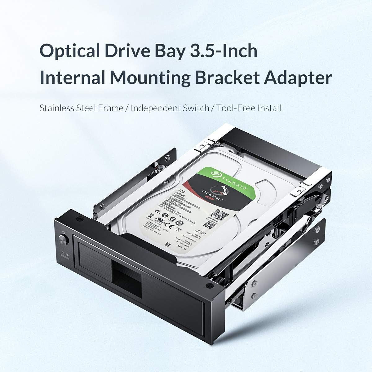 ORICO 3.5 to 5.2 inch 7+15 Pin SATA HDD Stainless Hard Disk Drive Adapter Hot Swap Rack with Up to 16TB Memory Storage Capacity for Windows Mac OS Linux | 1106SS