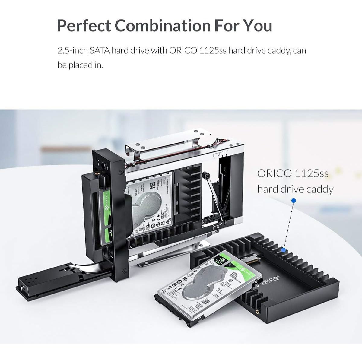 ORICO 3.5 to 5.2 inch 7+15 Pin SATA HDD Stainless Hard Disk Drive Adapter Hot Swap Rack with Up to 16TB Memory Storage Capacity for Windows Mac OS Linux | 1106SS