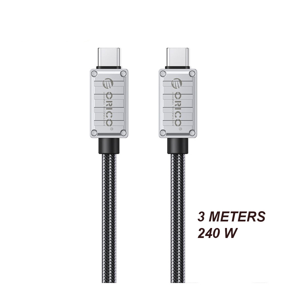 ORICO (3m) Thunderbolt 3 USB C to USB C Fast Charging Data Cable PD 240W 8K 60Hz Video with 400Gbps Transfer Rate, Aluminum Alloy for Smartphones, Laptop, PC | 240A1
