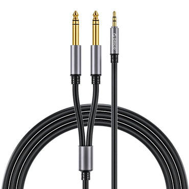 ORICO 3 Meters TRS 3.5mm Male to Dual Male 6.5mm AUX Audio Adapter Cable 1/4 to 1/8 Jack for Mixer Amplifier Speaker DVD Player Computer PC Laptop Mobile Phone Tablet - Orange | AX2N-30-OR