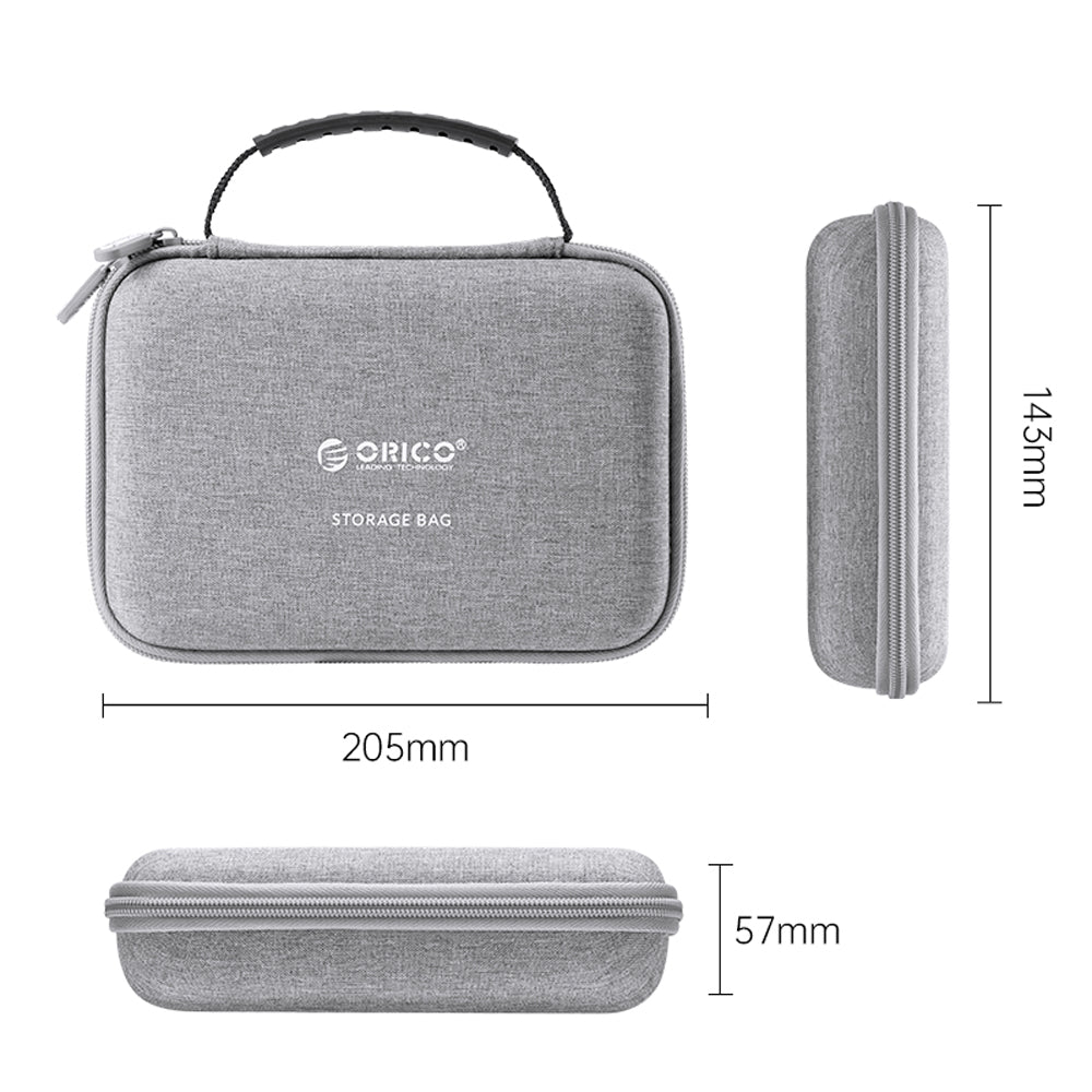 ORICO 3.5" HDD External Hard Drive Storage Bag Protective Electronic Accessories Organizer Case for USB Flash Drive, USB Adapter, OTG, SD/TF Memory Card, Wired Earphone, Data & Charging Cable (Gray, Green, Colored)