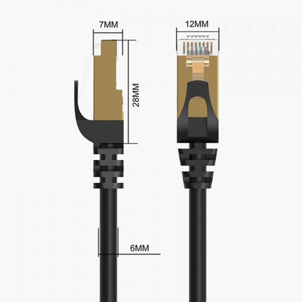 ORICO 1-Meter Cat7 10Gbps Gigabit Ethernet Network Cable LAN with Gold-Plated Modular Plug RJ45 Connectors & 28AWG Oxygen-Free Copper Wire Core for Computers, Laptops, Routers, Switches & Gaming Consoles