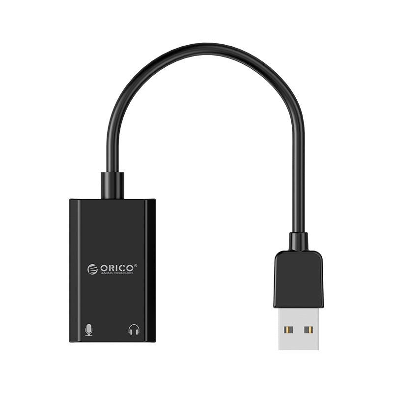 ORICO Exterl USB Sound Card with 2-Port 3.5mm Audio Output for Microphones, Headphones & Speakers to PC/Computer Desktops & Laptops (Windows, macOS & Linux) | ORICO-SKT2