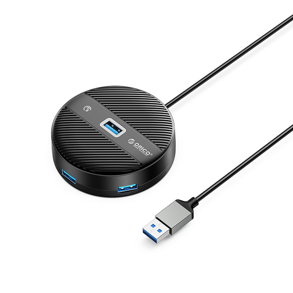 ORICO YS1-U2 (0.3m) 4-Port USB 3.0 USB-A Desktop Hub 10W with 5Gbps Transmission Rate, 5Gbps USB-A 3.0, 480Mpbs USB-A 2.0 Output for Windows 8/10, macOS, Linux, PC, Laptop, Desktop Computer