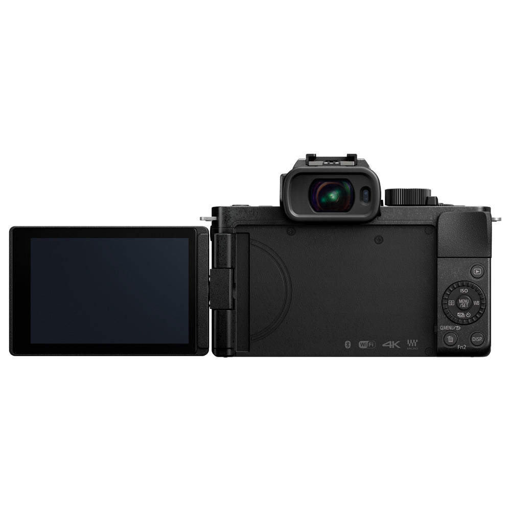Panasonic Lumix G100 with G Vario 12-32mm f/3.5-5.6 ASPH. Micro Four Thirds (MFT-Mount) Lens + Tripod Grip Mirrorless Camera Kit - 20.3MP Digital Live MOS Sensor, UHD 4K 30p, V-Log, Wi-Fi & Bluetooth, Autofocus | DC-G100KGA-K DC-G100VGA-K