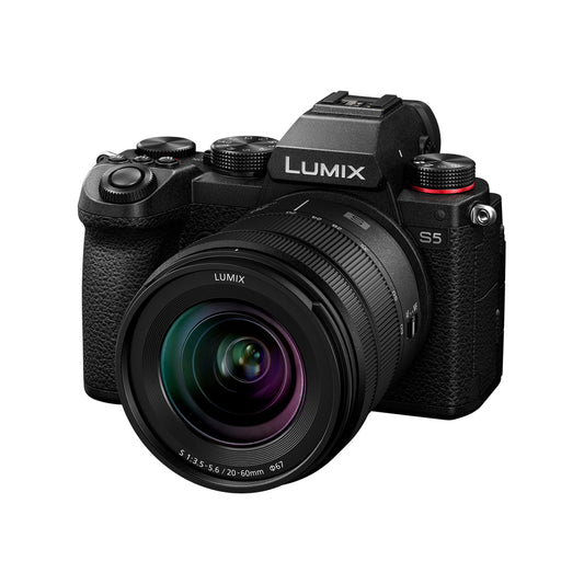 Panasonic LUMIX S5 with S 20-60mm f/3.5-5.6 L-Mount Lens Full-Frame Mirrorless Camera Kit - 25.28MP CMOS Sensor, 6K & 4K 10-Bit, Wi-Fi & Bluetooth, 779-Point Phase-Detection Autofocus, 5-Axis Sensor-Shift Image Stabilization | DC-S5KGA-K