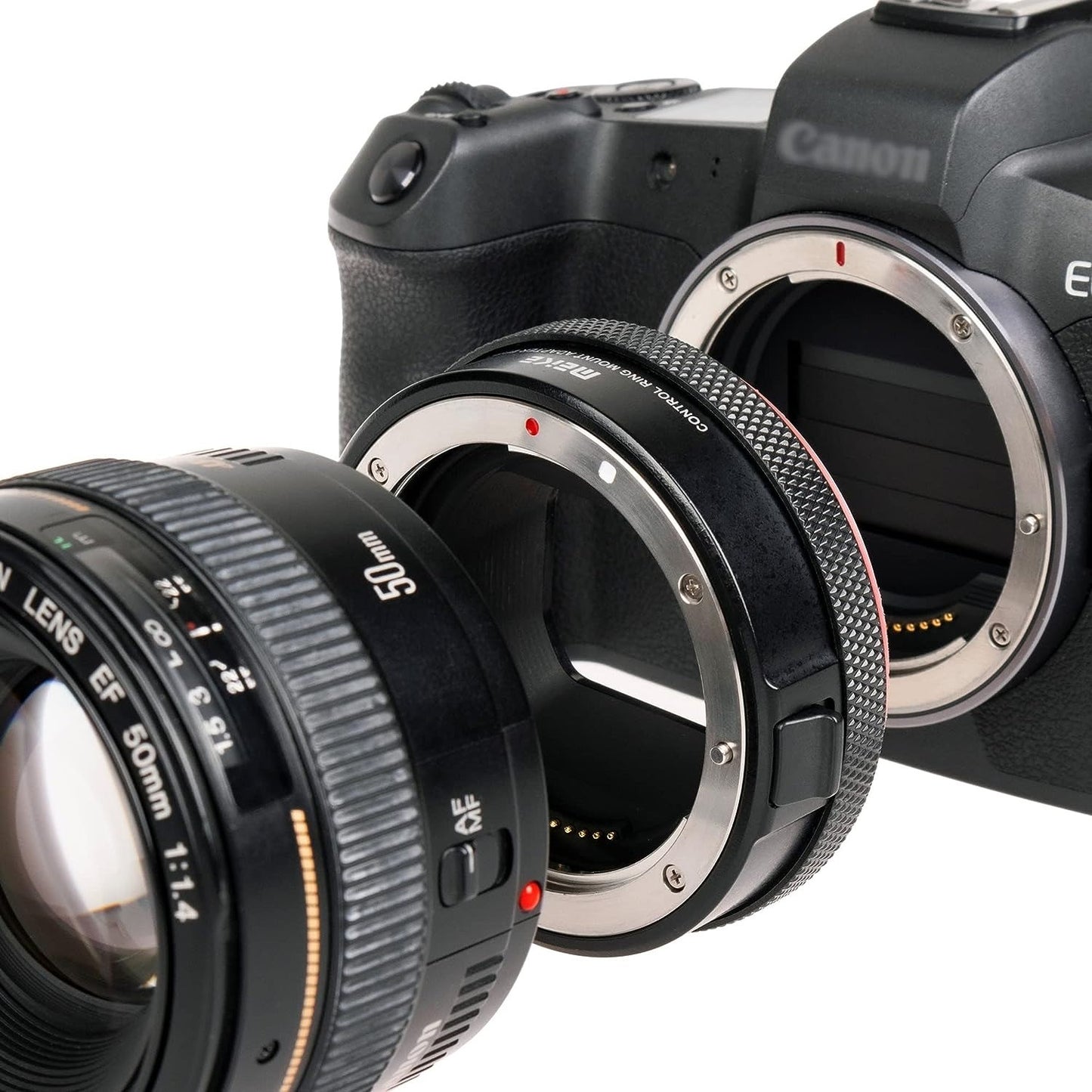 Meike MK-EFTR-B Auto Focus Control Ring Mount Adapter for Canon EF/EF-S Lens to EOS-R Cameras EOS R / RP / R5 / R6 / R7 / R10 / C70 Mirrorless Camera Setting Aperture, Shutter Speed, ISO