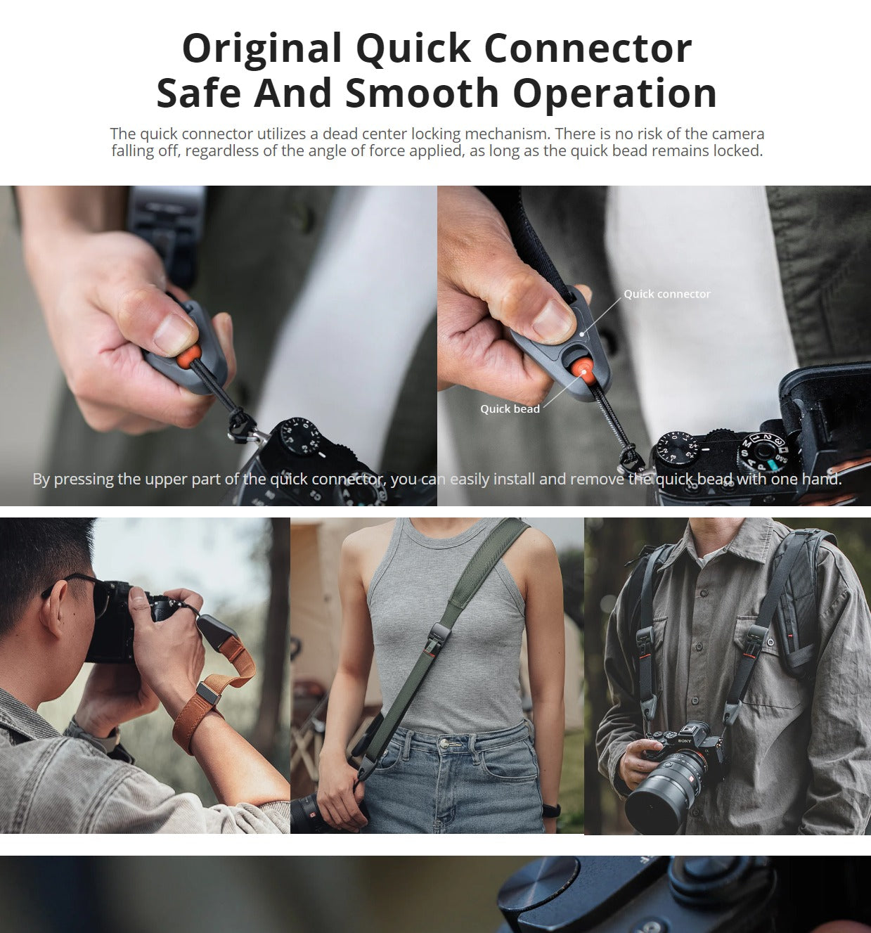 PGYTECH Heavy-Duty Camera Backpack Strap with Quick Release Bead Connectors and 90kg Load Capacity for Sony, FUJIFILM, Canon, Nikon, and Panasonic Lumix Cameras