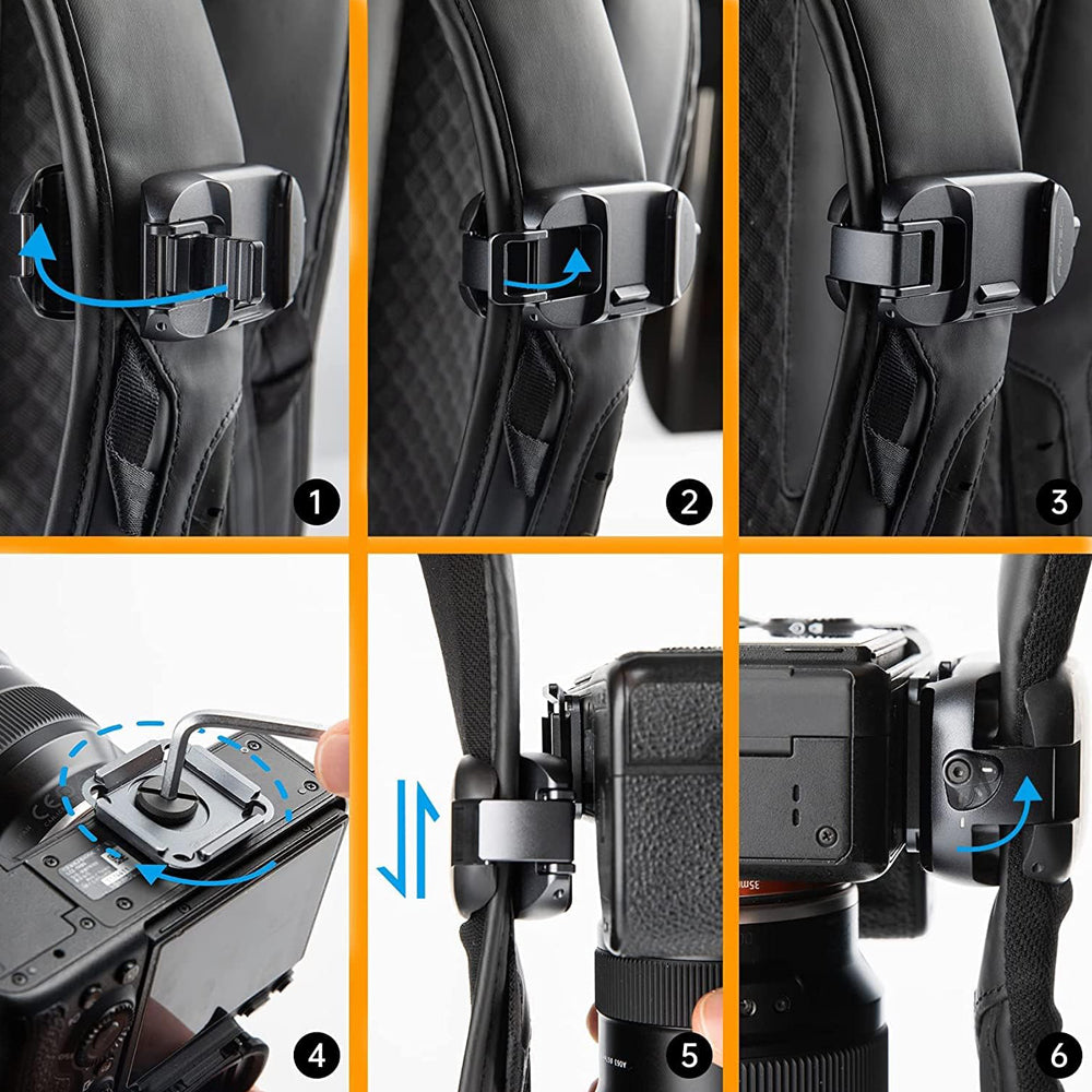PGYTECH Beetle Camera Clip for Backpack Strap and Waist Belt with SpLock Plate and Arca-Type Clamp with Up to 25kg Load Capacity | P-CG-040