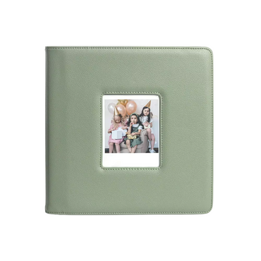 Pikxi 288 Pockets Large Capacity PU Leather Photo Album for FUJIFILM Instax Wide Instant Film Camera with Garter Strap Closure and Front Film Cover - Available in Green, Brown, Black Color Options