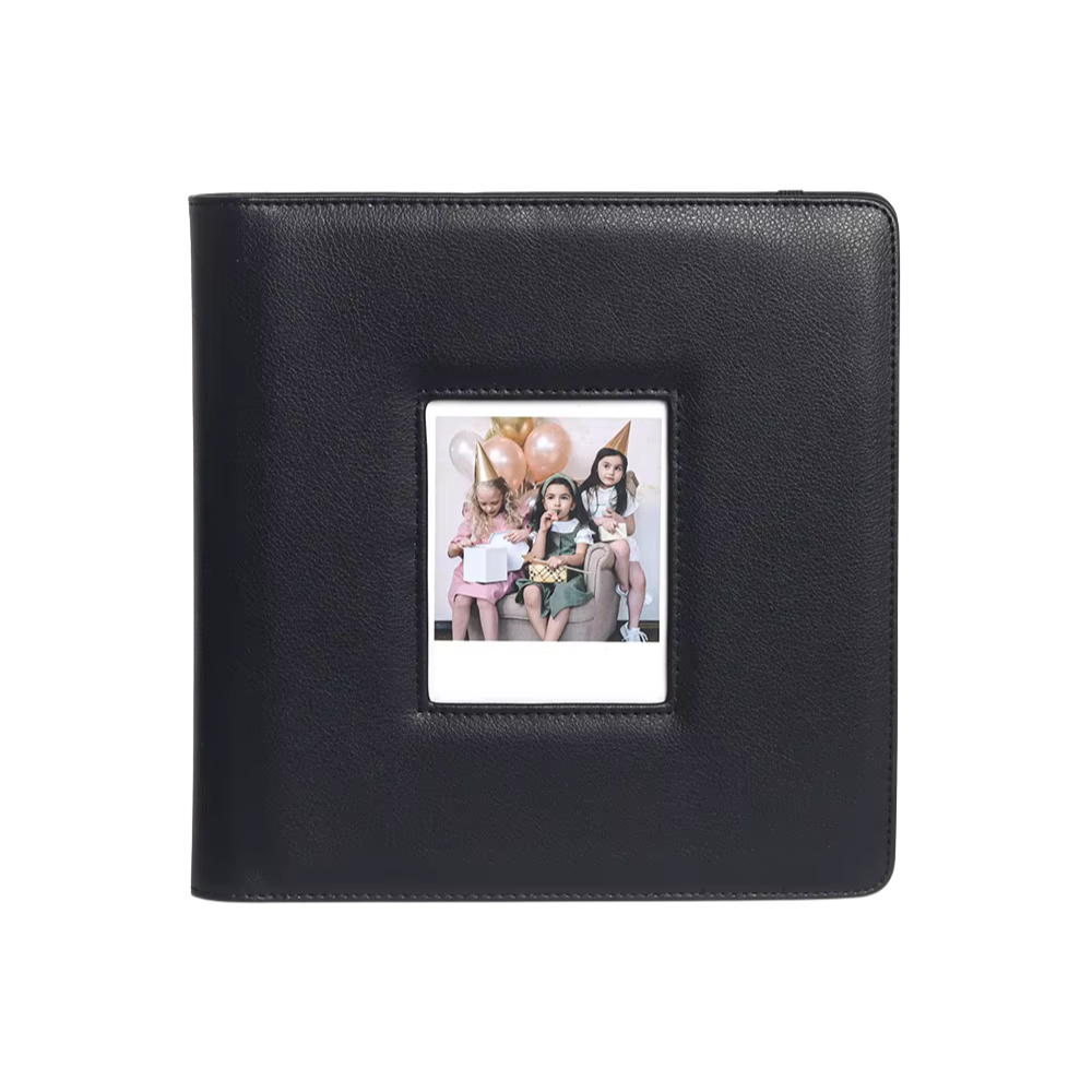 Pikxi 288 Pockets Large Capacity PU Leather Photo Album for FUJIFILM Instax Wide Instant Film Camera with Garter Strap Closure and Front Film Cover - Available in Green, Brown, Black Color Options