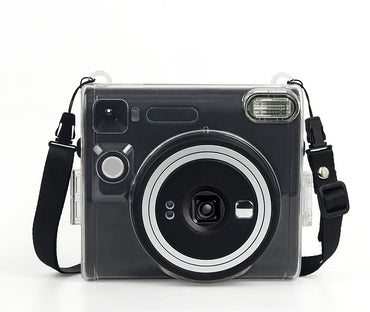 Pikxi CSQ40 Fujifilm Instax Square SQ40 Acrylic Crystal Transparent Protective Camera Case Bag with Shoulder Strap - Clear