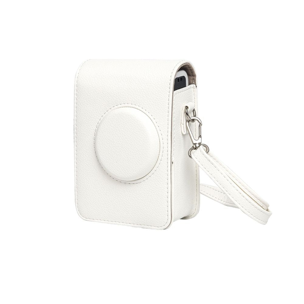 Pikxi Retro Portrait & Landscape Style Shoulder Sling Leather Case Bag for FUJIFILM Instax Mini EVO Instant Film Camera with Shoulder Strap and Formfitting Design for Controls - Available in Brown, Black, Silver, White, Pink Color Options