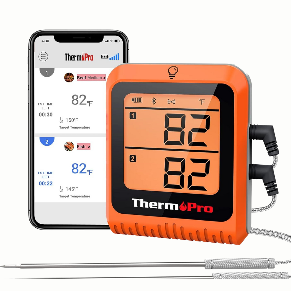 ThermoPro TP920 Dual Probes Meat Thermometer with 650ft Wireless Range, Digital Grill & Smoker Thermometer for BBQ, Oven, Smoking and Grilling | NSF Certified & App Controlled