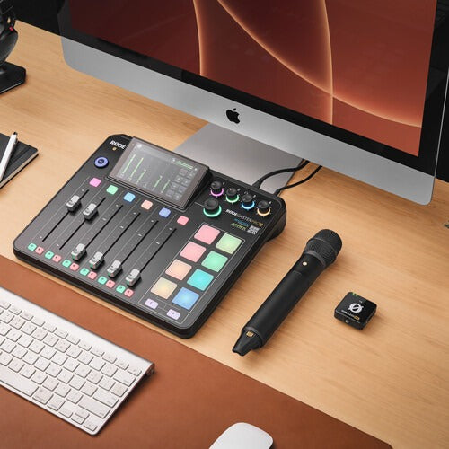 Rode Interview Pro Omnidirectiol Condenser 2.4GHz Wireless Handheld Microphone with USB Type-C Input, RODE Central App Support, 200m Max Range and 30Hrs Battery Life for Interviews